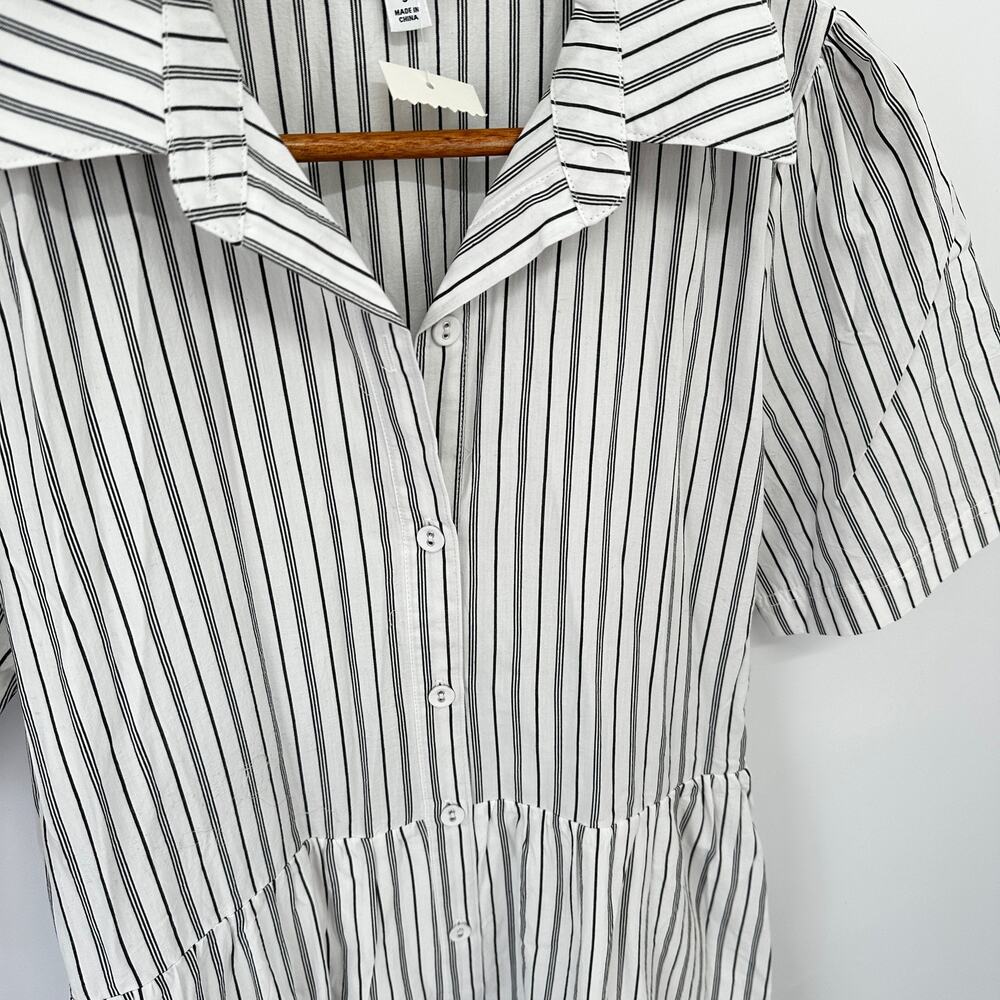 Evereve Ella Striped Poplin Midi Button Down Shirt Dress // S - Picture 7 of 12